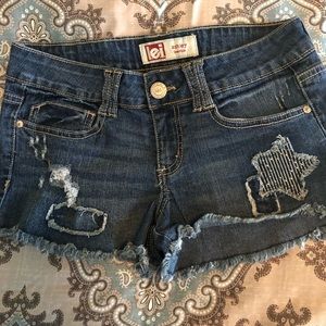 LEI Patch Work Denim Shorts